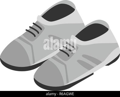 Grey shoes icon, isometric style Stock Vector