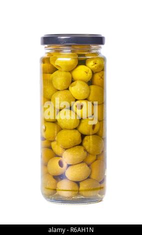 Olives in a jar Stock Photo