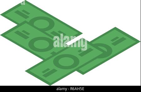 Dollar banknote icon, isometric style Stock Vector