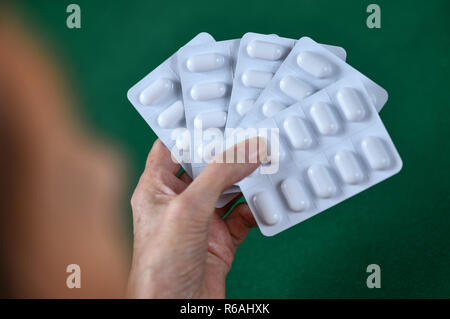 To Ibuprofen tablets, Ibuprofen Tabletten Stock Photo