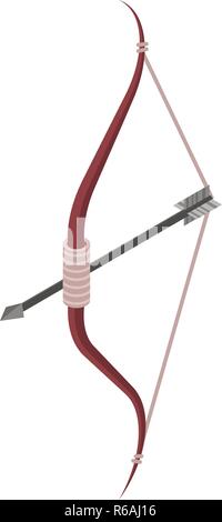 Bow and arrow icon, isometric style Stock Vector