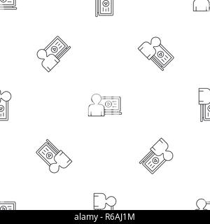 Man watch web video pattern seamless vector repeat geometric for any web design Stock Vector