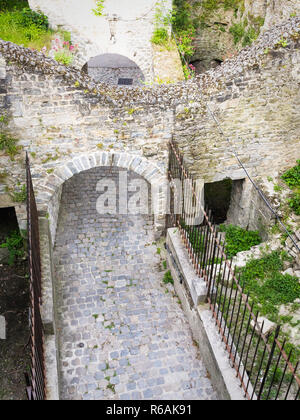 view of walls from Porte des Degres in Boulogne Stock Photo