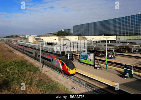 Virgin Pendalino trains at Milton Keynes railway station, Buckinghamshire, England; UK Stock Photo