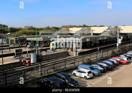 Virgin Pendalino trains at Milton Keynes railway station, Buckinghamshire, England; UK Stock Photo