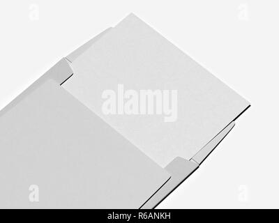 Blank gray envelope with paper sheet. 3d rendering Stock Photo