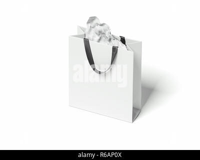 White shopping bag. 3d rendering Stock Photo