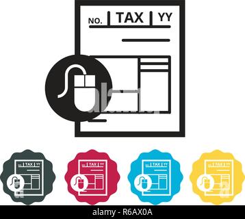 Online Tax Filing Return Form - Icon as EPS 10 File Stock Vector