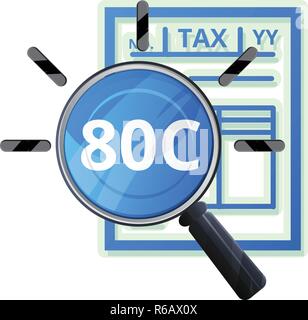 Income Tax Decuctions under 80C in India - Icon as EPS 10 File Stock Vector