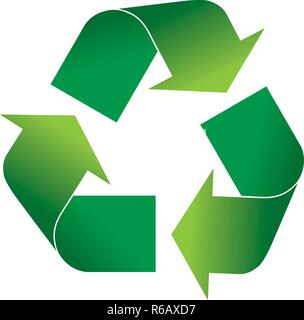 Green recycling logo icon vector illustration, isolated on white background Stock Vector