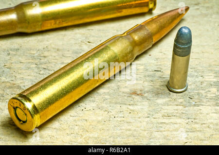 Ammunition 8X57 Is And Cal.22 Long Rifle Stock Photo