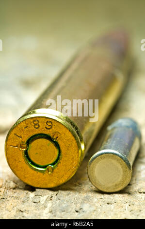 Ammunition 8X57 Is And Cal.22 Long Rifle Stock Photo