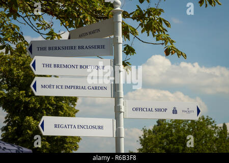 Information signs at Henley Royal Regatta Stock Photo