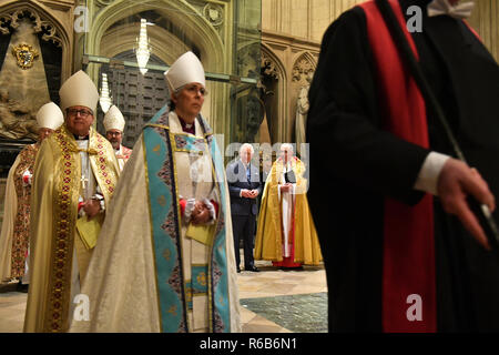 The Prince of Wales arrives for a service at Westminster Abbey in London to celebrate the contribution of Christians in the Middle East. Stock Photo