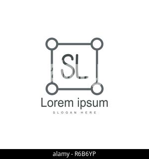 Initial letter SL logo template design. minimal letter logo design Stock Vector