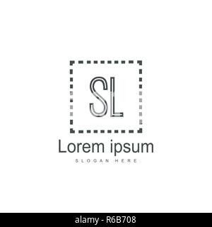 Initial letter SL logo template design. minimal letter logo design Stock Vector