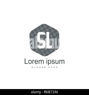 Initial letter SL logo template design. minimal letter logo design Stock Vector