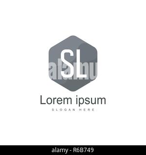 Initial letter SL logo template design. minimal letter logo design Stock Vector