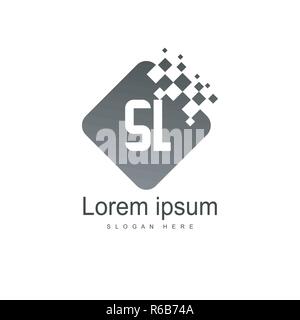 Initial letter SL logo template design. minimal letter logo design Stock Vector