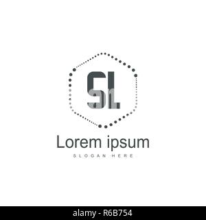 Initial letter SL logo template design. minimal letter logo design Stock Vector