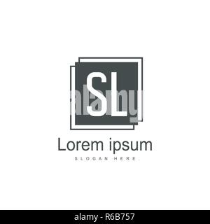 Initial letter SL logo template design. minimal letter logo design Stock Vector