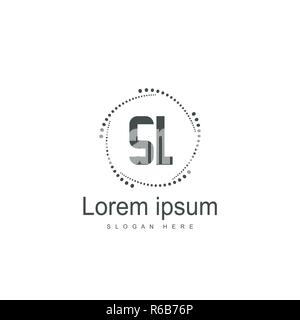 Initial letter SL logo template design. minimal letter logo design Stock Vector