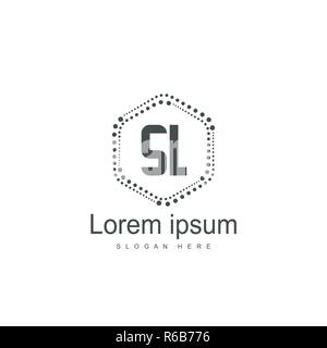 Initial letter SL logo template design. minimal letter logo design Stock Vector
