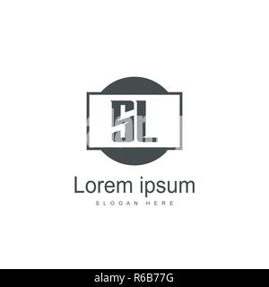 Initial letter SL logo template design. minimal letter logo design Stock Vector