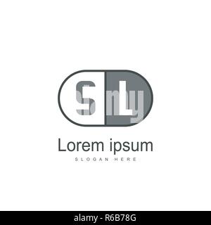 Initial letter SL logo template design. minimal letter logo design Stock Vector