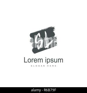 Initial letter SL logo template design. minimal letter logo design Stock Vector
