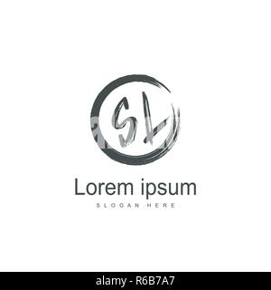 Initial letter SL logo template design. minimal letter logo design Stock Vector