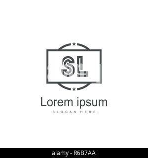 Initial letter SL logo template design. minimal letter logo design Stock Vector