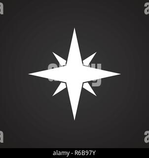 Christma star icon on black background for graphic and web design, Modern simple vector sign. Internet concept. Trendy symbol for website design web button or mobile app. Stock Vector