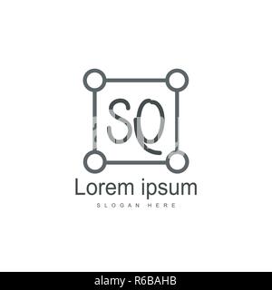 Initial letter SQ Logo Template. Minimalist letter logo design Stock Vector
