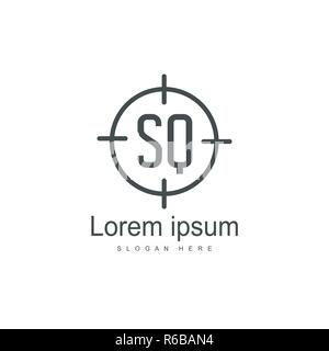 Initial letter SQ Logo Template. Minimalist letter logo design Stock Vector