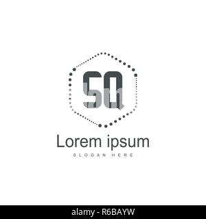 Initial letter SQ Logo Template. Minimalist letter logo design Stock Vector