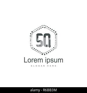 Initial letter SQ Logo Template. Minimalist letter logo design Stock Vector