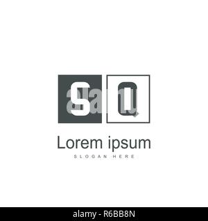 Initial letter SQ Logo Template. Minimalist letter logo design Stock Vector