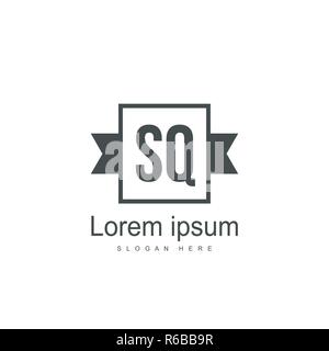 Initial letter SQ Logo Template. Minimalist letter logo design Stock Vector