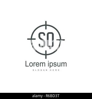 Initial letter SQ Logo Template. Minimalist letter logo design Stock Vector