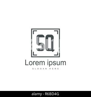 Initial letter SQ Logo Template. Minimalist letter logo design Stock Vector