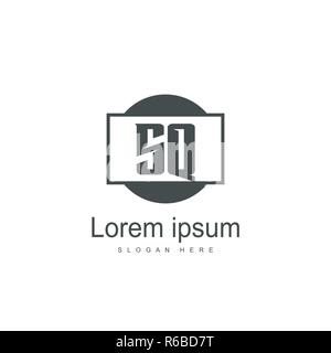 Initial letter SQ Logo Template. Minimalist letter logo design Stock Vector