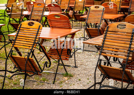 Closed Beer Garden Stock Photo