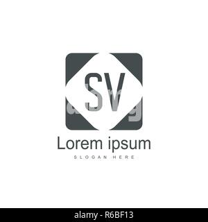 Initial letter SV Logo Template. Minimalist letter logo design Stock Vector