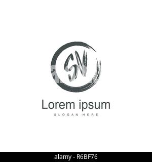 Initial letter SV Logo Template. Minimalist letter logo design Stock Vector