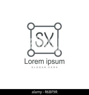 Initial letter SX Logo Template. Minimalist letter logo design Stock Vector