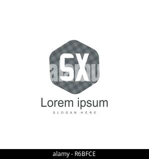 Initial letter SX Logo Template. Minimalist letter logo design Stock Vector