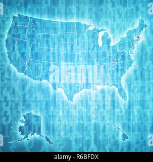 Massachusetts on map of usa Stock Photo