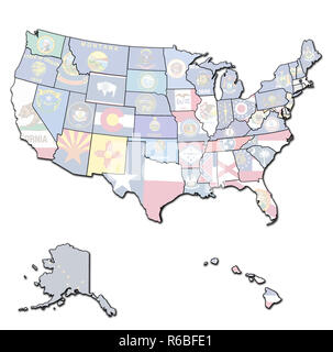 Massachusetts on map of usa Stock Photo