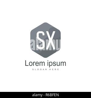 Initial letter SX Logo Template. Minimalist letter logo design Stock Vector